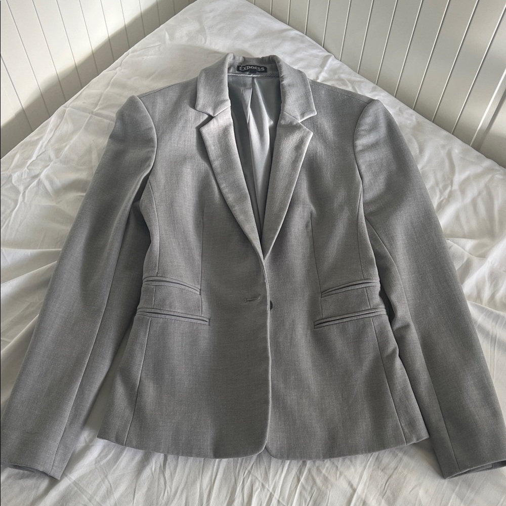 Express Light Gray Blazer